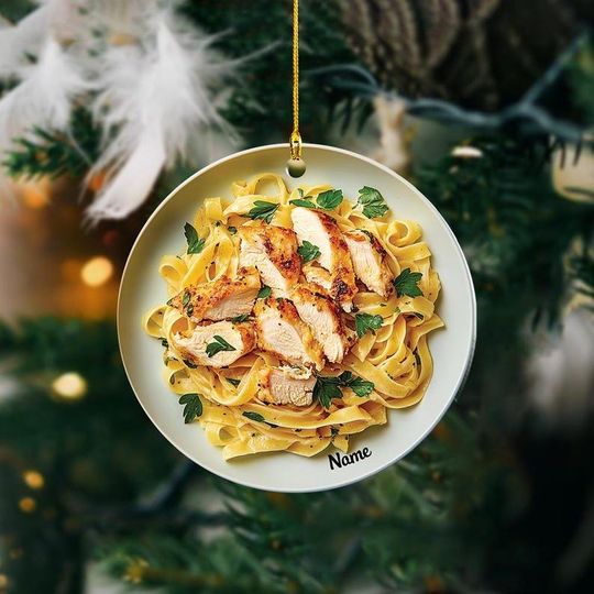 Discover Personalized Pasta Dishes Christmas Ornament, Pasta Ornament, Pasta Lovers Ornament, Pasta Restaurant Decor, Fast Food Ornament
