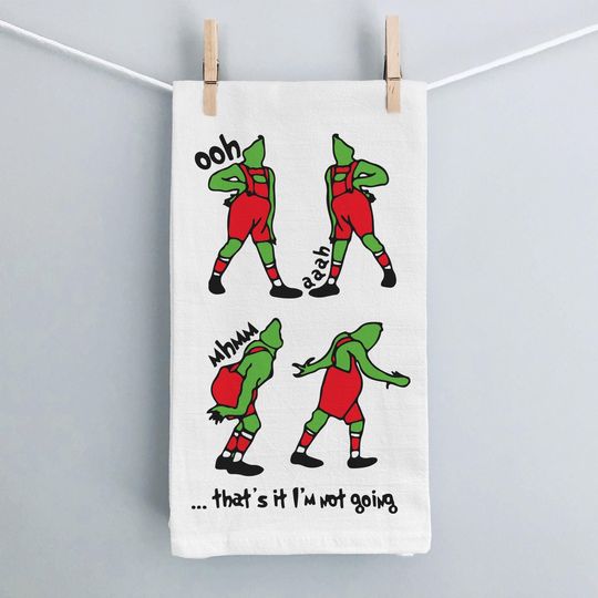 Discover Funny funny character Christmas Kitchen Towel: Organic Flour Sack Cotton