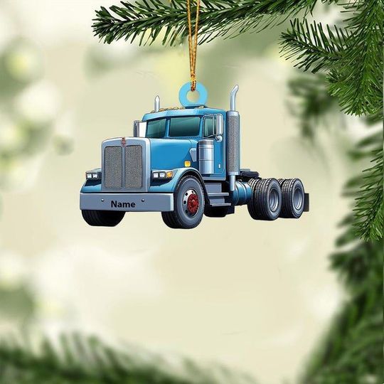 Personalized Semi Truck Ornament, Truck Christmas Ornament, Trucker Ornament, Truck Driver Ornament Gift, Semi-trailer Truck