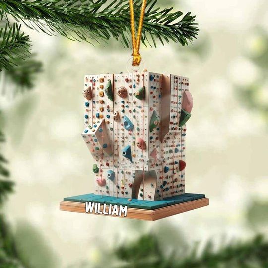 Discover Personalized Climbing Wall Ornament: Acrylic Christmas Decoration