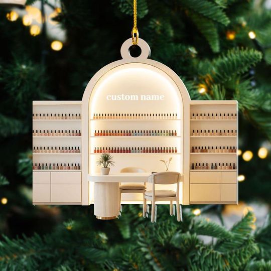 Discover Personalized Nail Salon Ornament, Nail Polish Bag Christmas Ornament, Gifts for Nail Technician, Beauty Ornaments for Women, Nail Tech Gifts