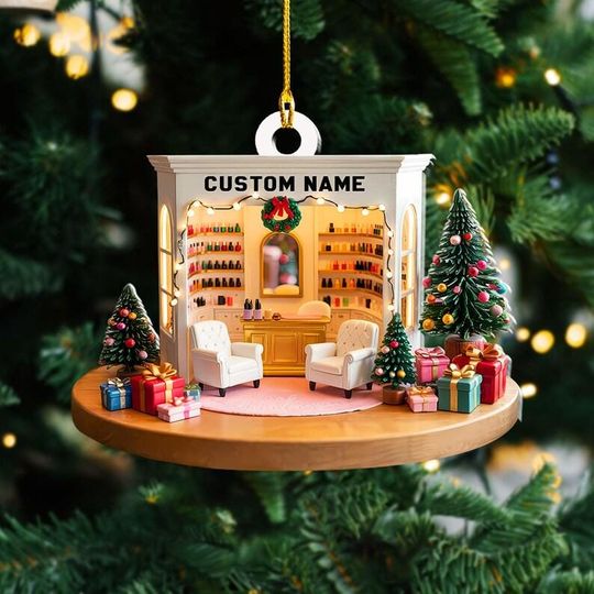 Discover Personalized Nail Salon Ornament, Nail Polish Bag Christmas Ornament, Gifts for Nail Technician, Beauty Ornaments for Women, Nail Tech Gifts