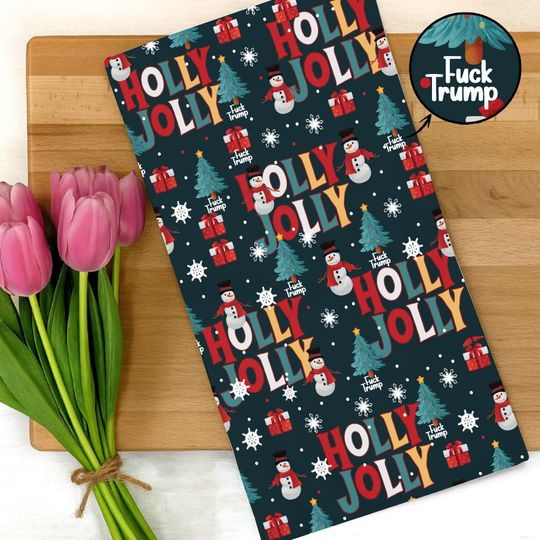 Discover Subtle F*ck Trump Christmas Candy Hand Towel, Funny Political Home Decor, Sarcastic Holiday Kitchen Towel Gift, Anti Trump Anti Maga