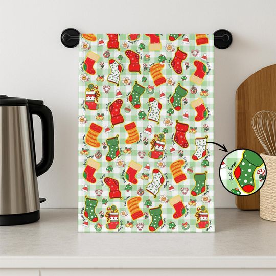 Discover Political Anti Trump Home Decor Hand Towel, Subtle Fck Trump Christmas Stocking Hand Towel, Festive Kitchen Decor, FDT Holiday Hand Towel