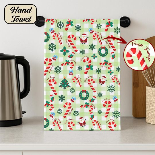 Discover Anti Trump Hand Towel, Subtle F*ck Trump Hand Towel, Candy Cane Kitchen Decor Towel, Bathroom Towel Set, Christmas Home Decor Gift