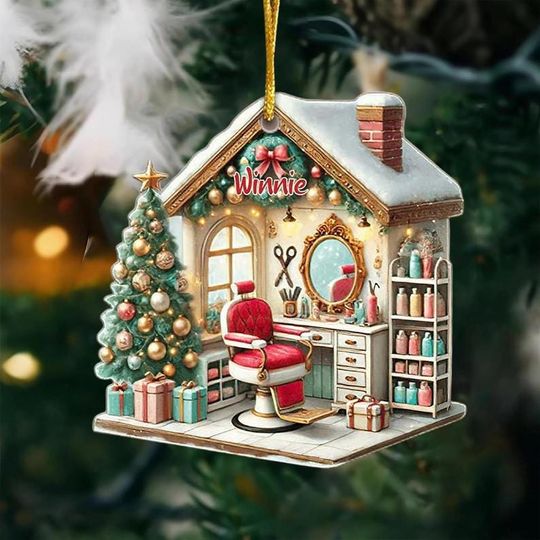 Discover Hair Salon Christmas Tree Ornament, Gift For Hairdresser, Hairdresser Ornament, Hairstylist Gifts, Christmas Ornament, Hair Salon Decor
