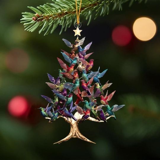 Discover Personalized Hummingbird Ornament, Acrylic 2D Ornament, Hummingbird Lover Gift, Hummingbird Gifts, Bird Ornament, Hummingbird Tree Ornament