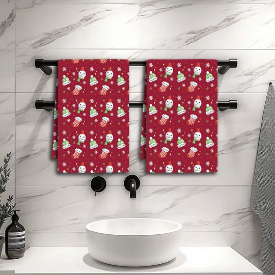 Discover Anti Trump Christmas Towel, Snowman & Tree Holiday Hand Towel, Cute Winter Bathroom Decor, Festive Kitchen Dish Cloth, Xmas Gift for Home