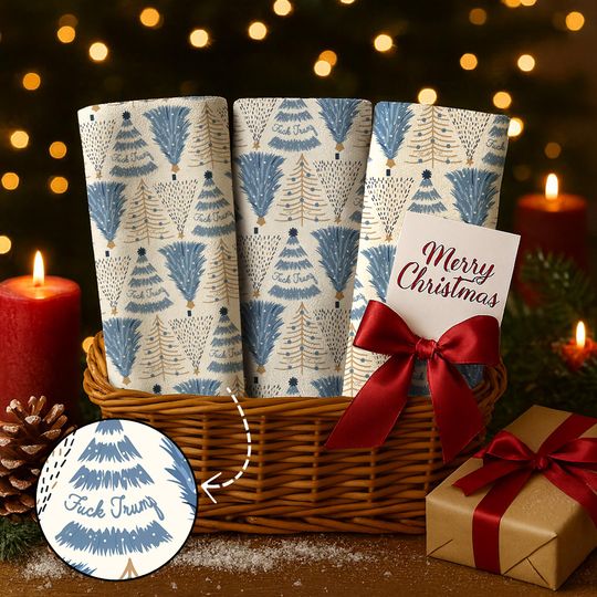 Discover Subtle F*ck Trump Xmas Tree Lights Hand Towel ,Christmas Kitchen Towel,Anti Trump Tea Towel,Bathroom Towel Set, FDT Maga,Xmas Home Decor