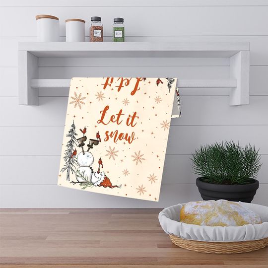 Subtle F*ck Trump Let it snow Xmas Hand Towel ,Christmas Santa Kitchen Towel ,Anti Trump Tea Towel,FDT Maga,Xmas Preppy Doodle Home Decor
