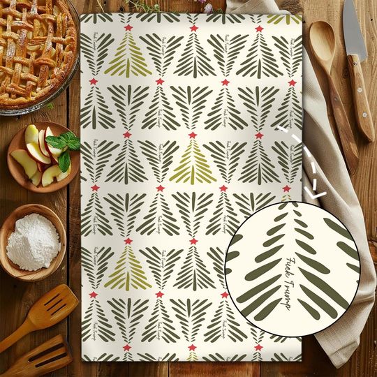 Discover Subtle F*ck Trump Christmas Hand Towel, Political Home Decor, Festive Kitchen Towel, Funny Liberal Gift, Subtle Anti-Trump,FDT Holiday Towel