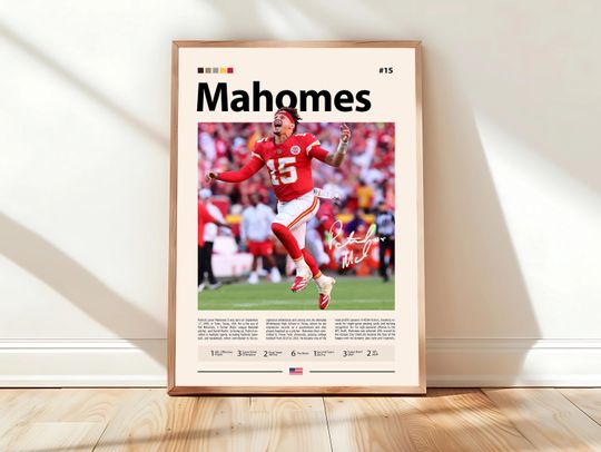 Discover Patrick Mahomes Poster, Kansas City Chief Poster, football Poster, Sports Poster, Football Poster, football Wall Art, Sports Bedroom Posters