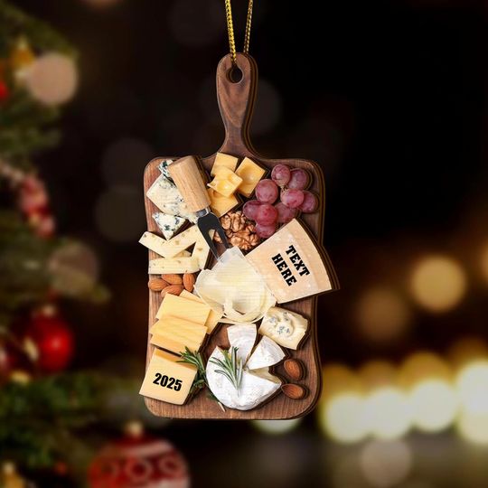 Discover Personalized Cheese Plate 2D Not 3D - Custom Wood and Acrylic Ornaments, Decorative Food Trays, Gifts for Family Friends,Ornament Decor 2025