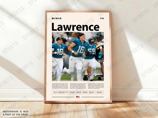 Discover Trevor Lawrence Poster, Jacksonville Jaguars, football Poster, Sports Poster, football Fans, Football Poster, football Wall Art, Sports Bedroom Posters