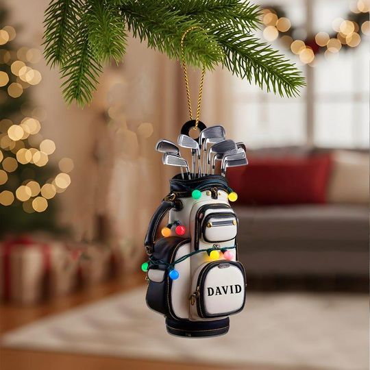 Discover Personalized Golf Bag Ornament Custom Name Golf Lover Christmas Tree Decoration Gift for Golf Enthusiasts Holiday Keepsake