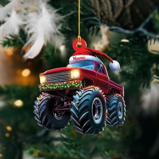 Discover Personalized Monster Truck Christmas Ornament, Monster Truck Ornament, Monster Truck Lovers Ornament Gift, Monster Truck Boy