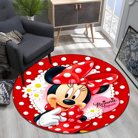 Discover Minnie Mouse Rug: Colorful Round Kids Nursery Decor