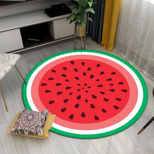 Watermelon Area Rug: Fruit-Themed Nursery Decor (Custom Sizes)