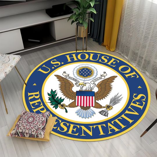 Discover U.S. House of Representatives Rug - Round, Soft Cotton Office Carpet
