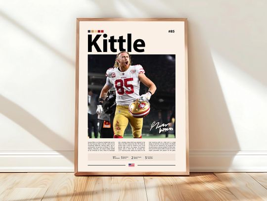 Discover George Kittle Poster, San Francisco 49ers Print, football Poster, Sports Poster, football Fans, Football Poster, football Wall Art, Sports Bedroom Posters