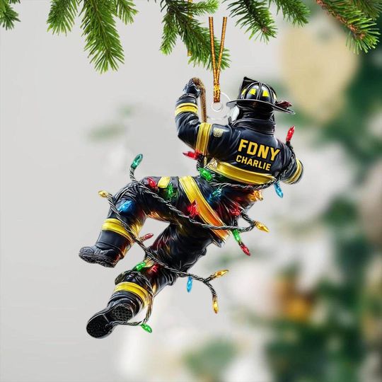 Discover Personalized Firefighter Christmas 2025 Ornament, Custom Firefighter Ornament, Fireman Dad Gift, Christmas Firefighter Gifts, Fireman Gift