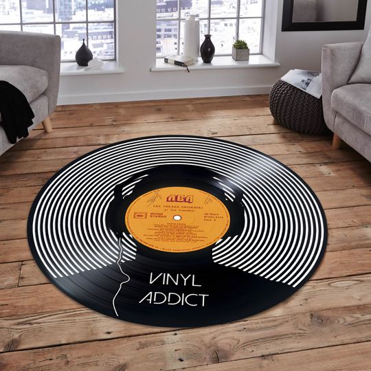 Vinyl Record Rug: Music Room Decor