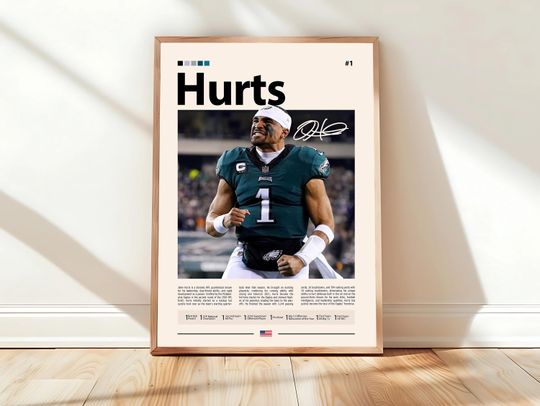 Discover Jalen Hurts Poster, Philadelphia Eagles Poster, football Poster, Sports Poster, Football Poster, football Wall Art, Sports Bedroom Posters