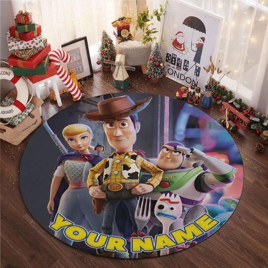 Discover Custom Disney Toy Story Hero Team Round Rug, Birthday Gift, Home Decor, Kids Room Rug