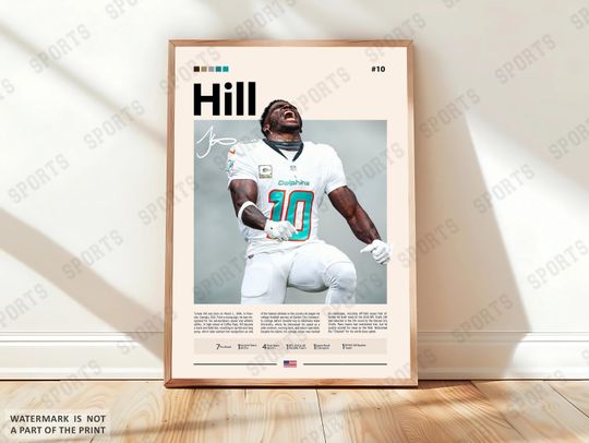 Discover Tyreek Hill Poster, Miami Dolphins Print, football Poster, Sports Poster, football Fans, Football Poster, football Wall Art, Sports Bedroom Posters
