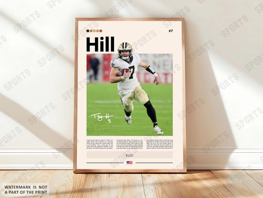 Discover Taysom Hill Poster, New Orleans Saints Print, football Poster, Sports Poster, football Fans, Football Poster, football Wall Art, Sports Bedroom Posters