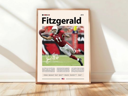 Discover Larry Fitzgerald Poster, Arizonna Cardinals Print, football Poster, Sports Poster, football Fans, Football Poster, football Wall Art, Sports Bedroom Posters