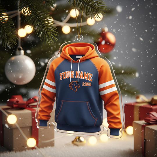 Discover Personalized Football Hoodie Ornament 2025  Custom Acrylic Sports Gift