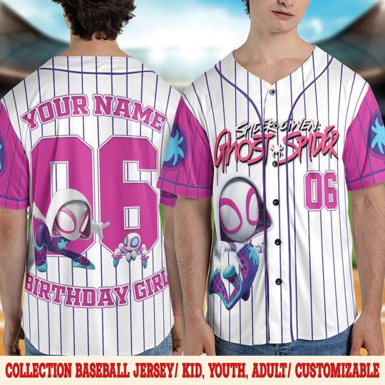 Discover Custom Spidey and His Amazing Friends Baseball Jersey, Gwen Stacy Baseball Jersey Shirt, Spiderman Baseball Team Outfit D2JL26