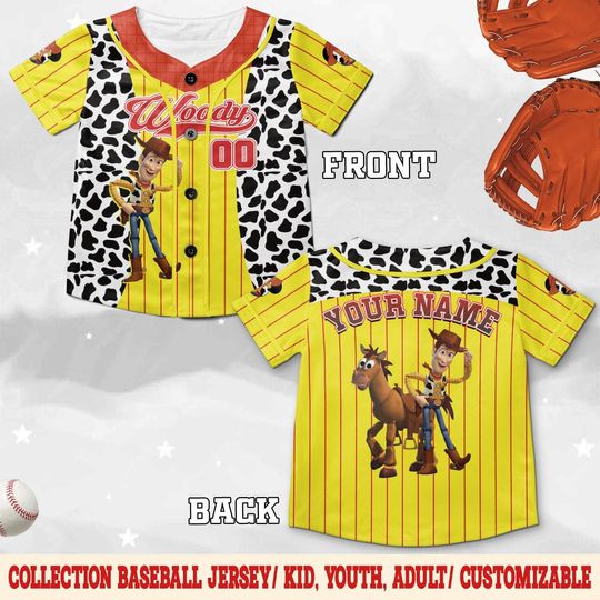 Discover Custom Disney Toy Story Woody Baseball, Custom Kid Youth Adult Disney Jersey Vintage Baseball Jersey Disneyworld Trip D2JM20