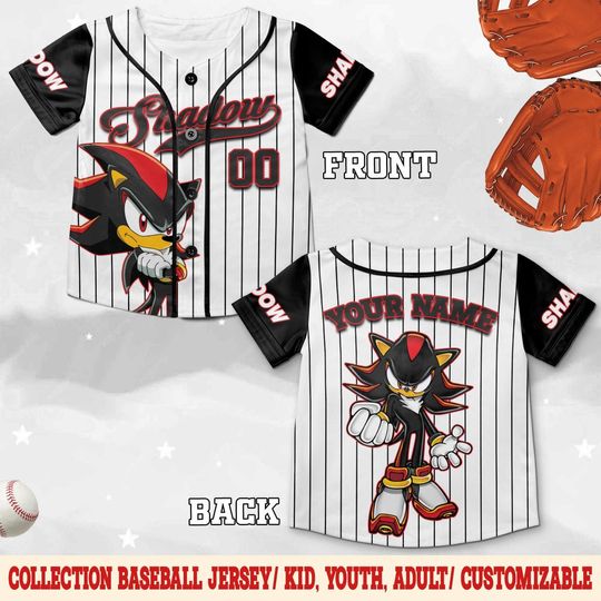 Discover Custom Sonic The Hedgehog Baseball Jersey, Personalized Number & Name Sonic Jersey, Sonic party jersey, Birthday gift for Kids BZHE04-2
