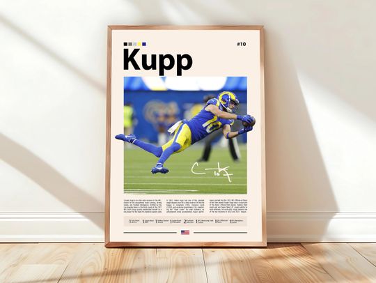 Discover Cooper Kupp Poster, Los Angeles Rams Print, football Wall Art, Football Player Decor, Rams Fan Gift, Sports Bedroom, Man Cave Print