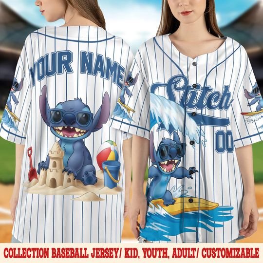 Discover Custom Disney Lilo and Stitch Stitch Baseball Jersey, Gift for Kids, Disney Birthday Gift, Gift For Baseball Fans D2JG09