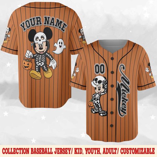 Discover Custom Disney Mickey Halloween Collection Baseball, Personalized Baseball Team Jersey, Birthday Gift for Halloween Fans Family D2JF14