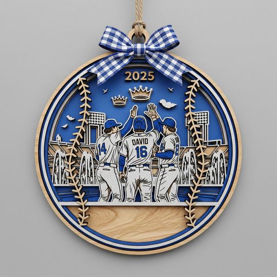 Personalized Minnesota Twins Baseball Ornament 2025: Layered Wood Christmas Decoration