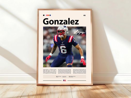 Discover Christian Gonzalez Poster, New England Patriots, football Poster, Sports Poster, football Fans, Football Poster, football Wall Art, Sports Bedroom Posters