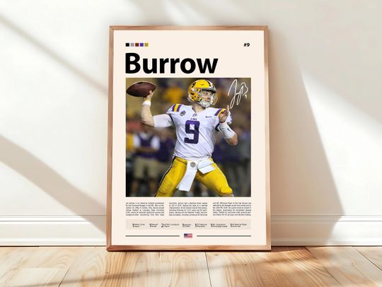 Discover Joe Burrow Poster, Cincinnati Bengals Poster, football Poster, Sports Poster, Football Poster, football Wall Art, Sports Bedroom Posters