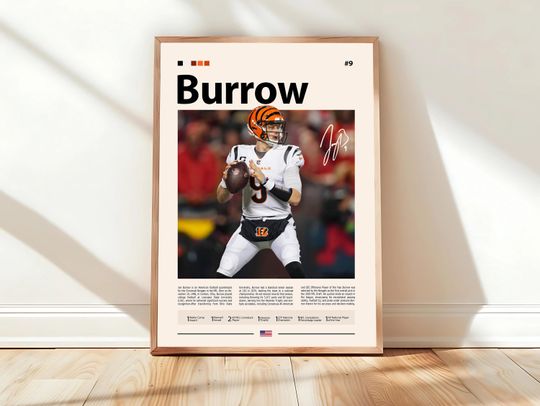 Discover Joe Burrow Poster, Cincinnati Bengals Poster, football Poster, Sports Poster, Football Poster, football Wall Art, Sports Bedroom Posters
