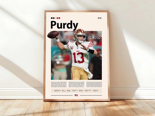 Discover Brock Purdy Poster, San Francisco 49ers Poster, football Poster, Sports Poster, football Fans, Football Poster, football Wall Art, Sports Bedroom Posters