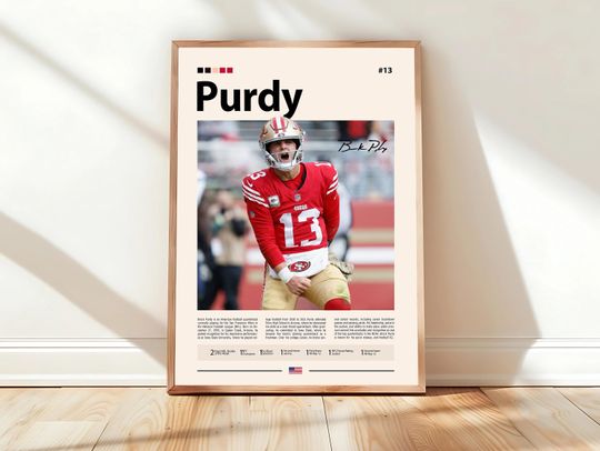 Discover Brock Purdy Poster, San Francisco 49ers Poster, football Poster, Sports Poster, football Fans, Football Poster, football Wall Art, Sports Bedroom Posters
