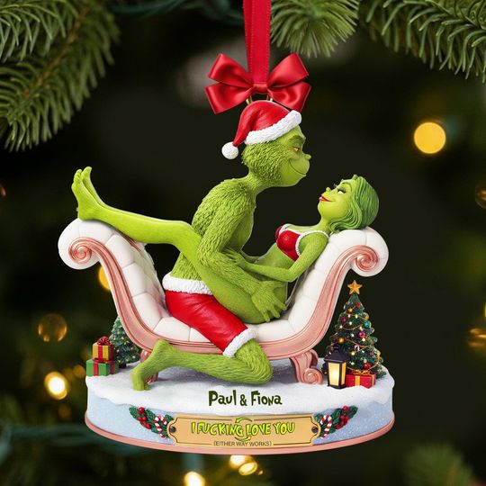 Discover Personalized Green Monster Acrylic Ornament - Romantic Couples Gift