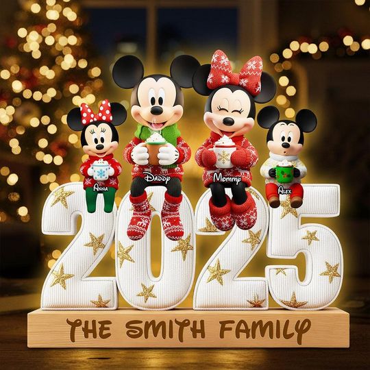 Discover Sweet Family Christmas Acrylic Ornament - Personalized Mickey Disney Gift for Family