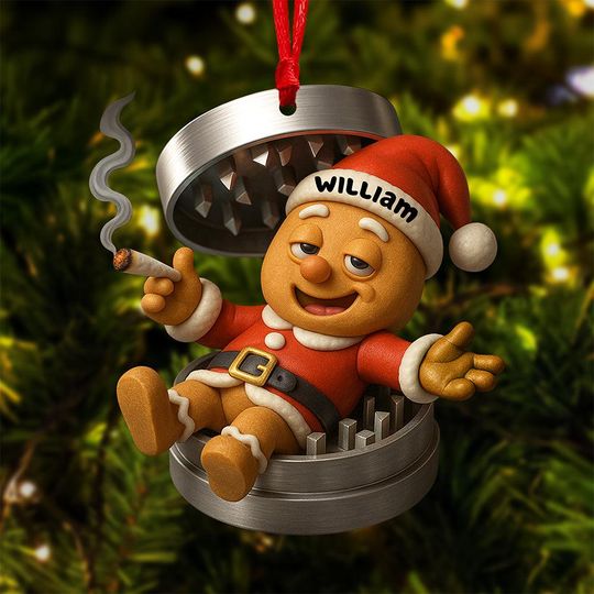 Discover Funny Gingerbread Acrylic Ornament  Personalized Christmas Gifts for Smokers