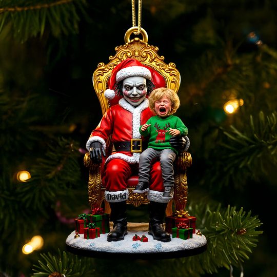 Discover Creepy Santa Photo Ornament  Personalized Horror Christmas Decoration