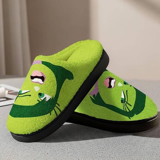 Discover Disneyland Inside Out Disgust Cozy Slipper Inside Out Disgust Character Cozy Shoes Disneyland Movie Slipper Disgust Comfortable House Shoes