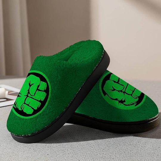 The Hulk Slipper, Hulk Disneyland Superhero Fluffy Slipper, Avengers Movie Fan Lovers Slipper, Comics Comfortable House Shoes 06